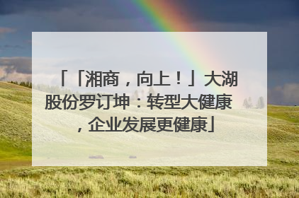 「湘商，向上！」大湖股份罗订坤：转型大健康，企业发展更健康