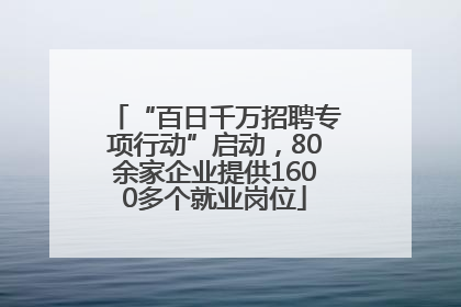“百日千万招聘专项行动”启动，80余家企业提供1600多个就业岗位