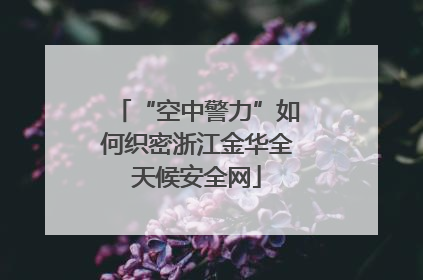 “空中警力”如何织密浙江金华全天候安全网