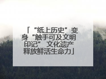 “纸上历史”变身“触手可及文明印记” 文化遗产释放鲜活生命力