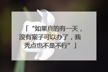 “如果真的有一天，没有案子可以办了，我秃点也不是不行”