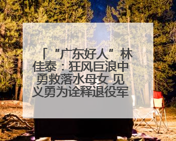 “广东好人”林佳泰：狂风巨浪中勇救落水母女 见义勇为诠释退役军人担当