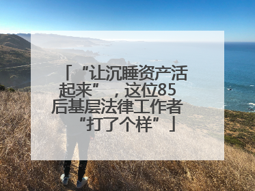 “让沉睡资产活起来”，这位85后基层法律工作者“打了个样”