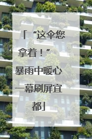 “这伞您拿着！” 暴雨中暖心一幕刷屏宜都