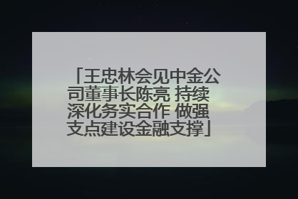 王忠林会见中金公司董事长陈亮 持续深化务实合作 做强支点建设金融支撑