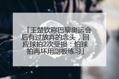 王楚钦称巴黎奥运会后有过放弃的念头，回应球拍2次受损：怕球拍再坏用副板练习