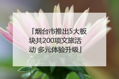 烟台市推出5大板块共200项文旅活动 多元体验升级