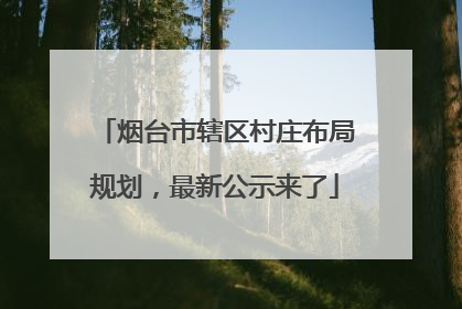 烟台市辖区村庄布局规划，最新公示来了
