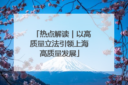 热点解读｜以高质量立法引领上海高质量发展