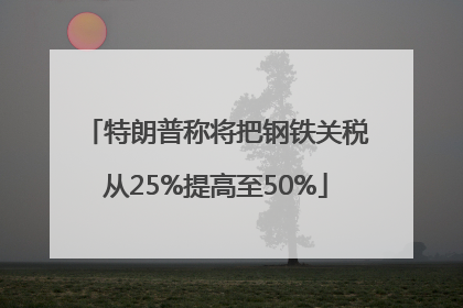 特朗普称将把钢铁关税从25%提高至50%