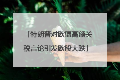 特朗普对欧盟高额关税言论引发欧股大跌