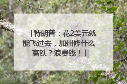 特朗普：花2美元就能飞过去，加州修什么高铁？浪费钱！