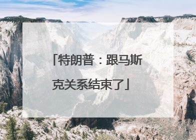 特朗普：跟马斯克关系结束了
