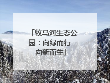 牧马河生态公园：向绿而行 向新而生