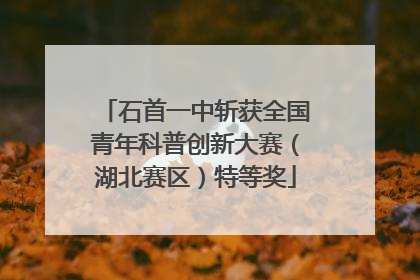 石首一中斩获全国青年科普创新大赛（湖北赛区）特等奖