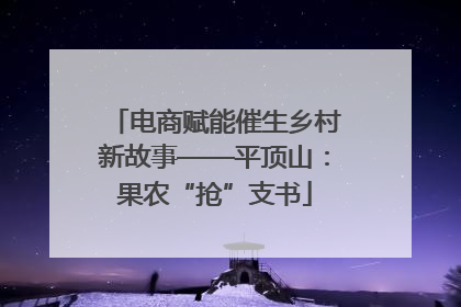 电商赋能催生乡村新故事——平顶山：果农“抢”支书
