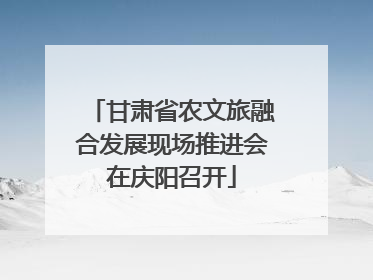 甘肃省农文旅融合发展现场推进会在庆阳召开