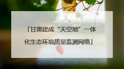 甘肃建成“天空地”一体化生态环境质量监测网络