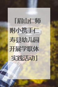 眉山仁师附小携手仁寿县幼儿园开展学联体实践活动