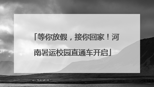 等你放假，接你回家！河南暑运校园直通车开启