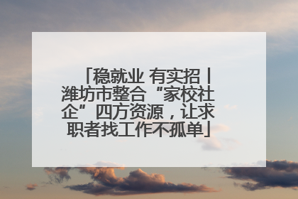 稳就业 有实招丨潍坊市整合“家校社企”四方资源，让求职者找工作不孤单