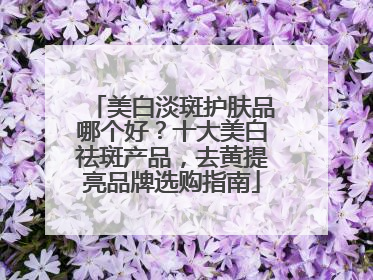 美白淡斑护肤品哪个好？十大美白祛斑产品，去黄提亮品牌选购指南
