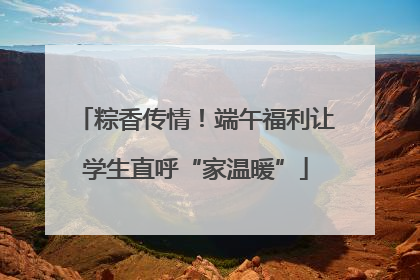 粽香传情！端午福利让学生直呼“家温暖”