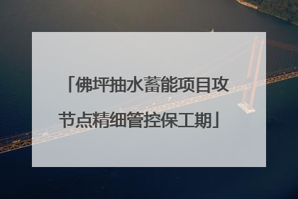 佛坪抽水蓄能项目攻节点精细管控保工期
