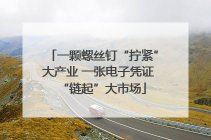 一颗螺丝钉“拧紧”大产业 一张电子凭证“链起”大市场