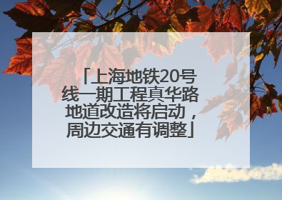上海地铁20号线一期工程真华路地道改造将启动，周边交通有调整