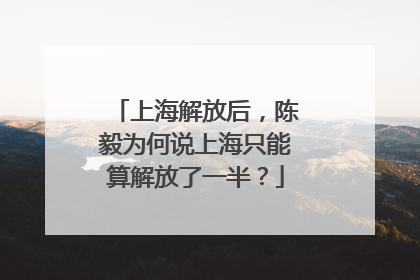 上海解放后，陈毅为何说上海只能算解放了一半？