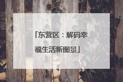 东营区：解码幸福生活新图景