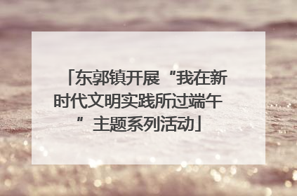 东郭镇开展“我在新时代文明实践所过端午”主题系列活动