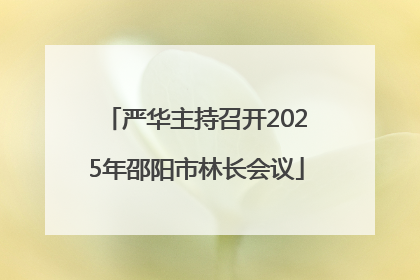 严华主持召开2025年邵阳市林长会议