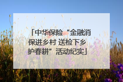 中华保险“金融消保进乡村 送检下乡护春耕”活动纪实