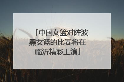 中国女篮对阵波黑女篮的比赛将在临沂精彩上演