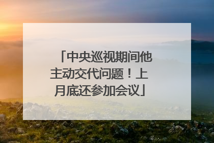 中央巡视期间他主动交代问题！上月底还参加会议