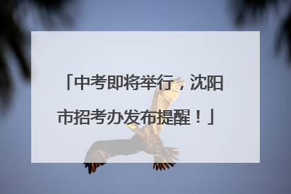 中考即将举行，沈阳市招考办发布提醒！