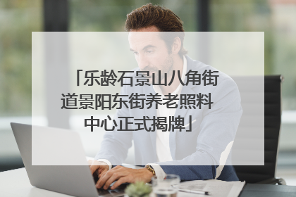 乐龄石景山八角街道景阳东街养老照料中心正式揭牌