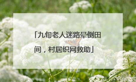 九旬老人迷路晕倒田间，村居织网救助