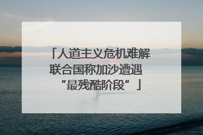 人道主义危机难解 联合国称加沙遭遇“最残酷阶段”