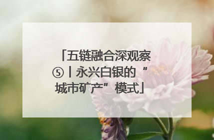 五链融合深观察⑤丨永兴白银的“城市矿产”模式
