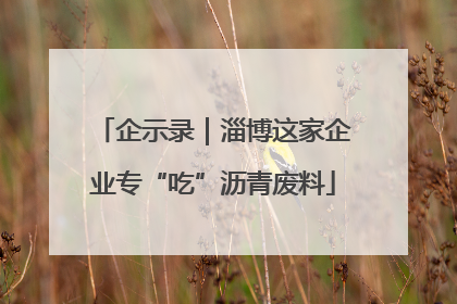 企示录｜淄博这家企业专“吃”沥青废料