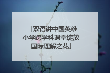 双语讲中国英雄 小学跨学科课堂绽放国际理解之花