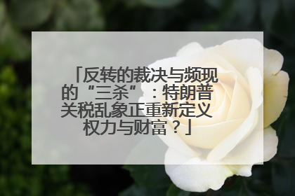 反转的裁决与频现的“三杀”：特朗普关税乱象正重新定义权力与财富？