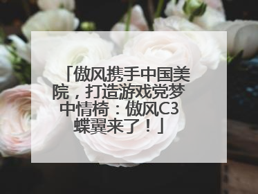 傲风携手中国美院，打造游戏党梦中情椅：傲风C3蝶翼来了！