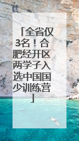 全省仅3名！合肥经开区两学子入选中国国少训练营