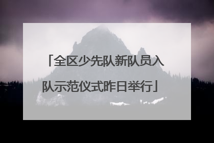 全区少先队新队员入队示范仪式昨日举行