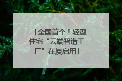 全国首个！轻型住宅“云端智造工厂”在厦启用
