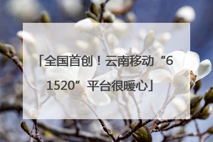 全国首创！云南移动“61520”平台很暖心